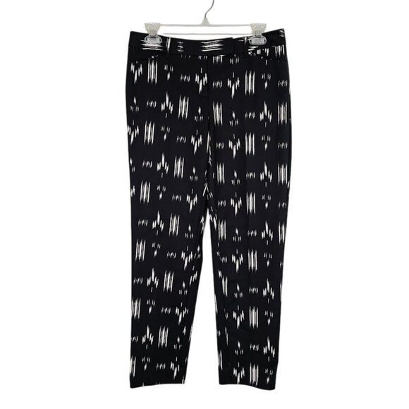 WHITE HOUSE BLACK MARKET Slim Ankle Chino Pants BLACK & WHITE size 4 Preppy Chic - Picture 1 of 8